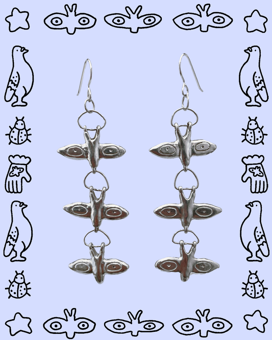 Three Charm Earrings